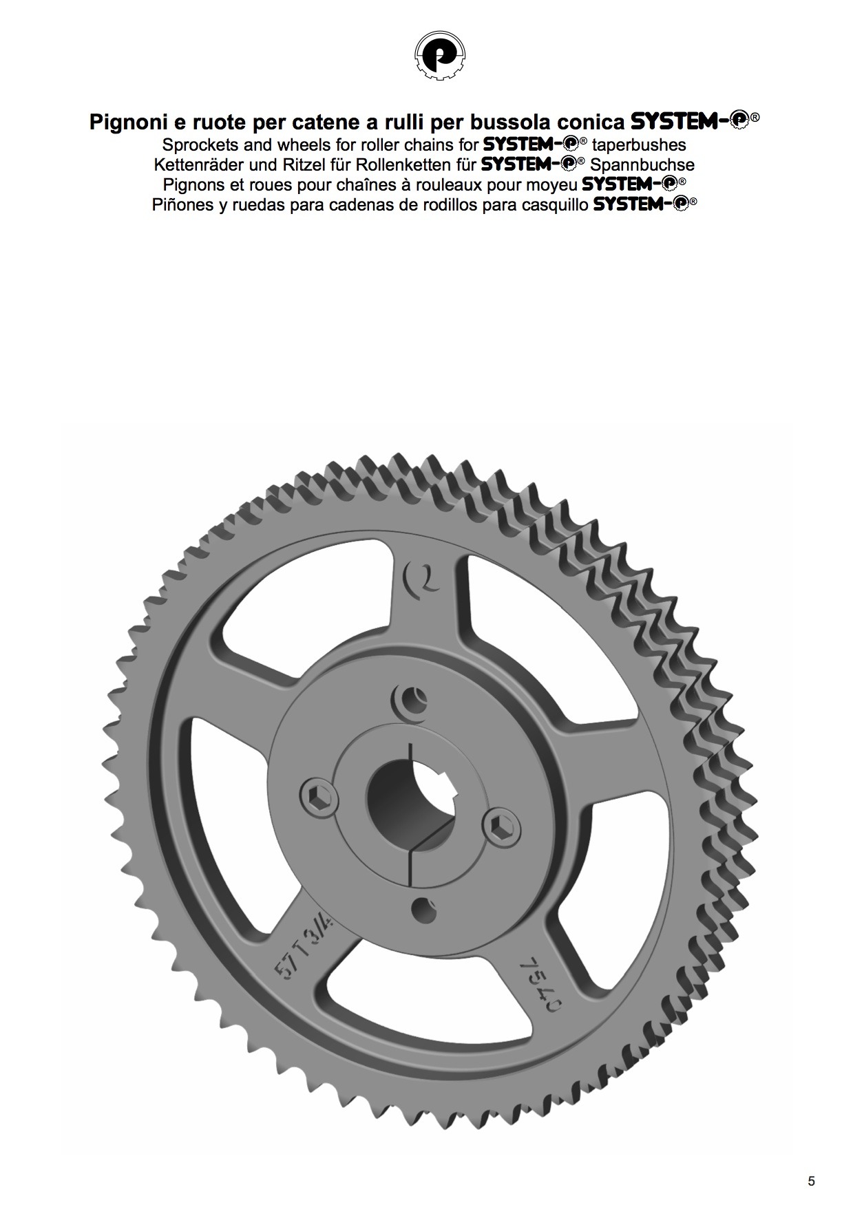 Kettingwiel met System-P spanbus